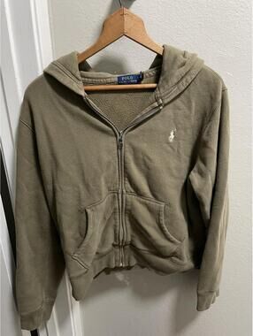 Polo Ralph Lauren Olive Green Zip Up Hoodie Women’s S